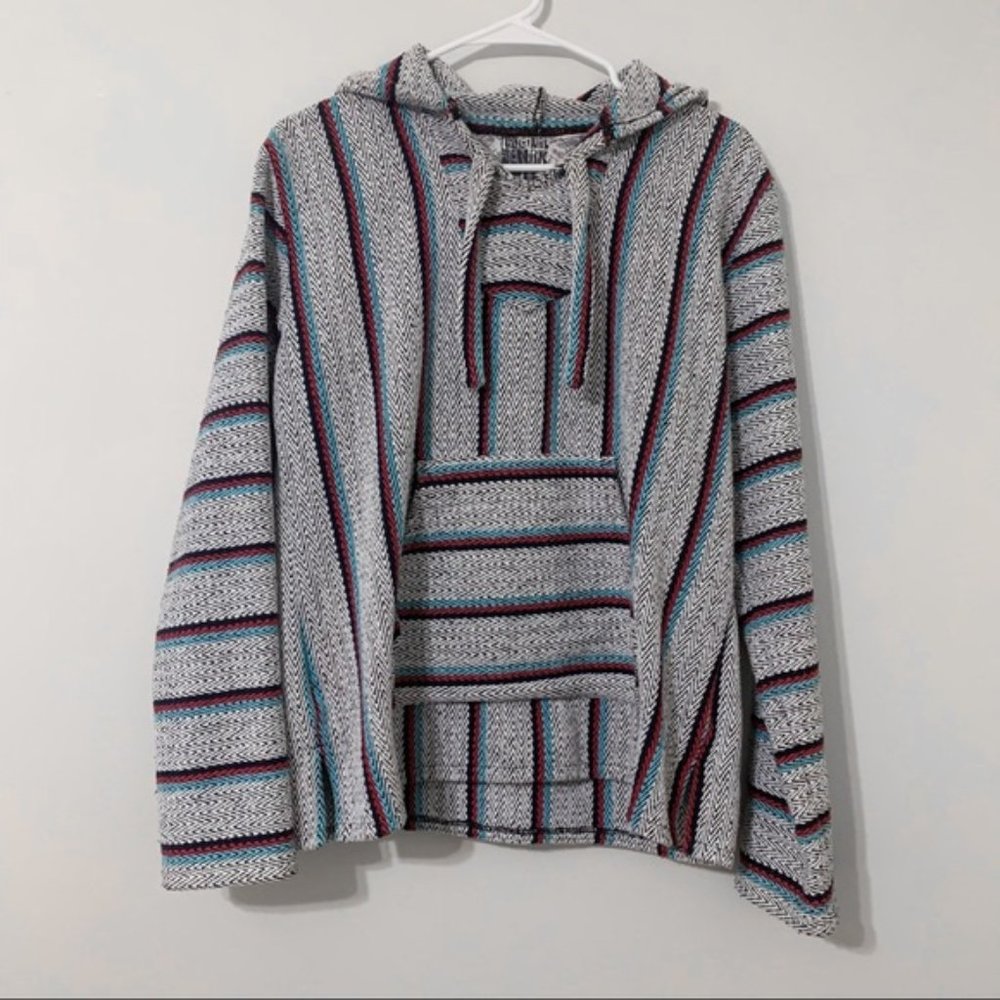 Baja Striped Poncho Hoodie